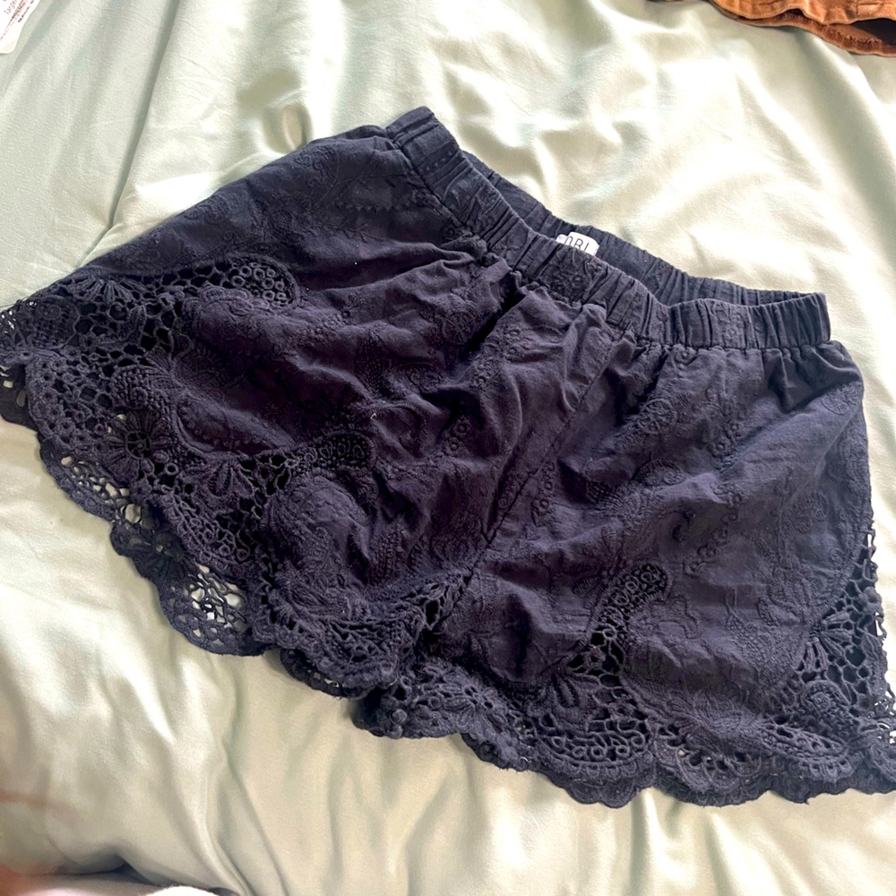 Black lace shorts